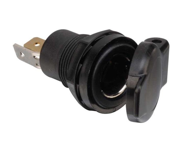 12V socket outlet with cover