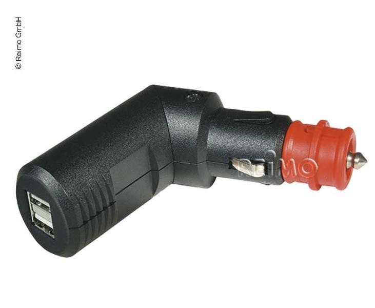 Angle USB double charging plug 12V