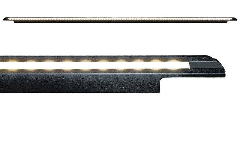 Rain gutter with integrated lighting