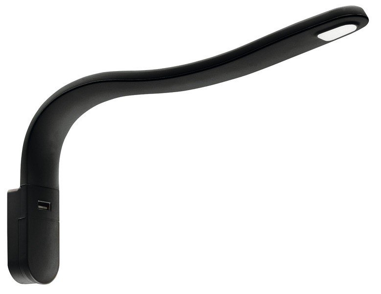 LED gooseneck lamp black, silicone coated
