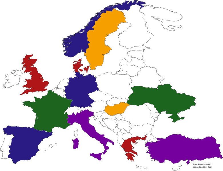 Europe sticker set