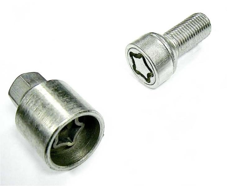 Rim locking set with 4 locking screws and coded key