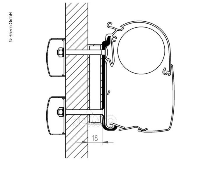 Awning attachment for Thule awning 5003 Dethleffs Globebus L:4 - 6m