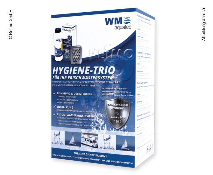 Puhastusvahend puhtaveesüsteemile HygieneTrio Set kuni 50L, hõbedafilter+KXpress + DEXDA Clean