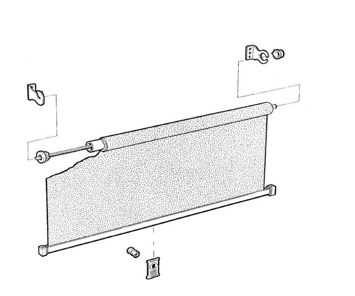 Roller blind parts set beige