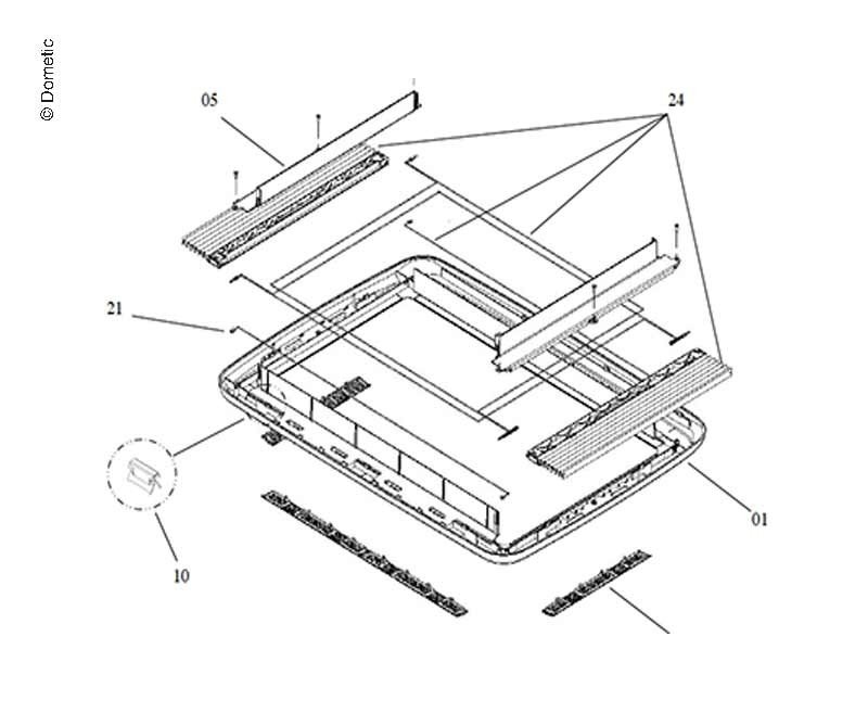 Midi-Heki inner frame without attachments without roller blinds
