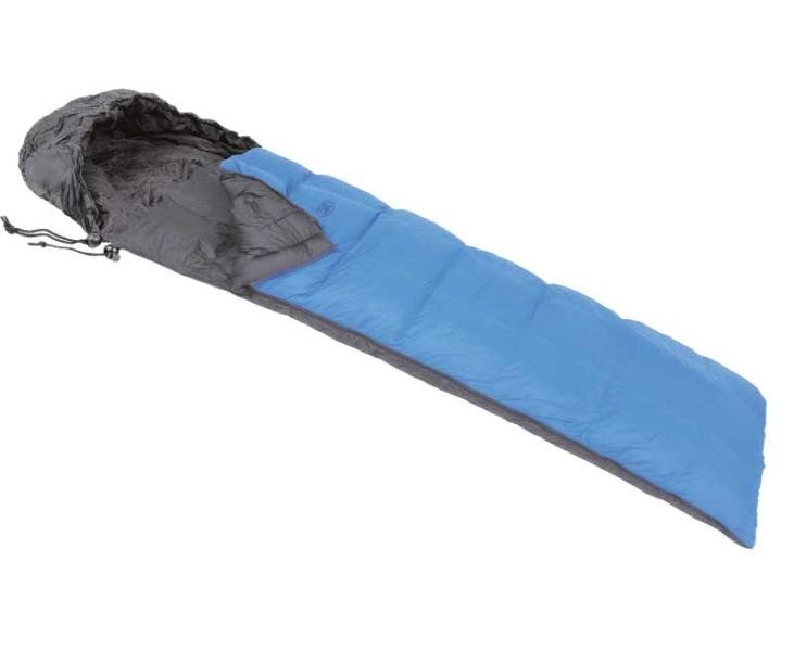 Down Sleeping Bag, Camp4 Sleeping Bag, 210x85cm, blue/black