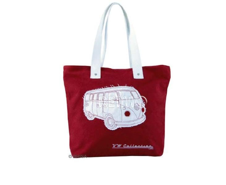 VW Collection Canvas Shopper Bag red, 40 x 35 x 10 cm