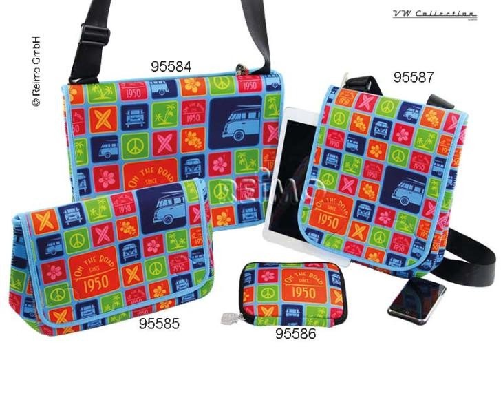 VW Collection shoulder bag, cross, surfer-style, coloured, neoprene, 28x36x06 cm
