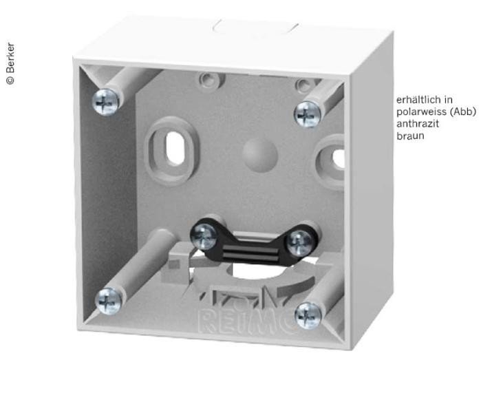 Berker surface mounted housing high, anthracite glossy