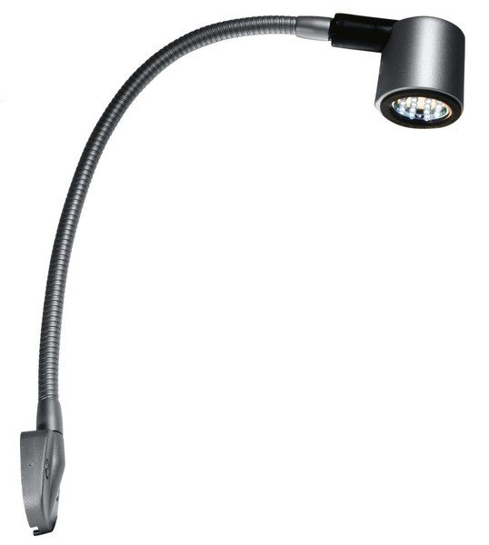 LED 12V reading light, 1W matt silver, 330mm fixed surface SB