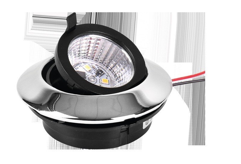 Valgusti, LED, 360° pööratav, dimmerdatav, 10-15V/ 1,8W, 90lm, kroom
