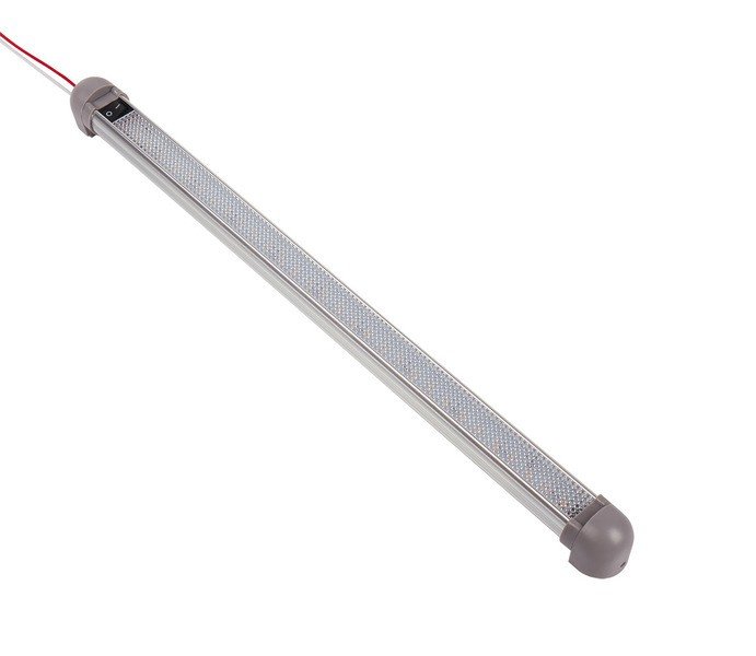 LED 12V aluminium line light with on/off switch, length: 470mm, 30 LEDs