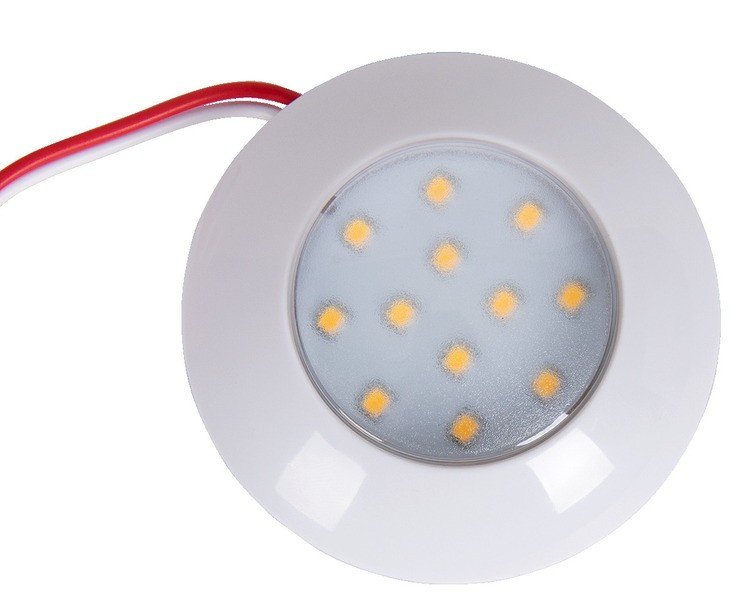 12V LED Spot, 75x18mm, 2,4W, 240 Lumen, 12 LEDs, color: white