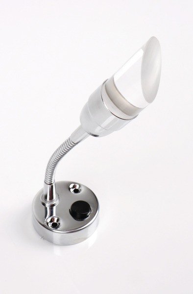 LED gooseneck lamp silver 18,5cm, acrylic glass diagonal