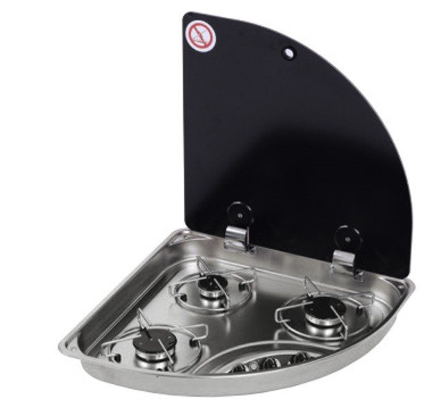 Cooker combination, 480x480x90mm with piezo, cover black