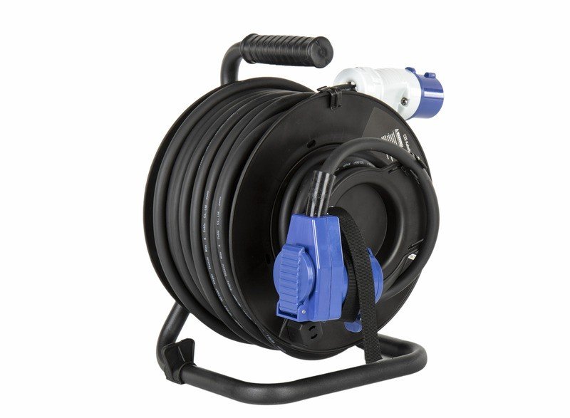 CEE cable drum H07RN-F 3G2,5mm, 25m angular coupling