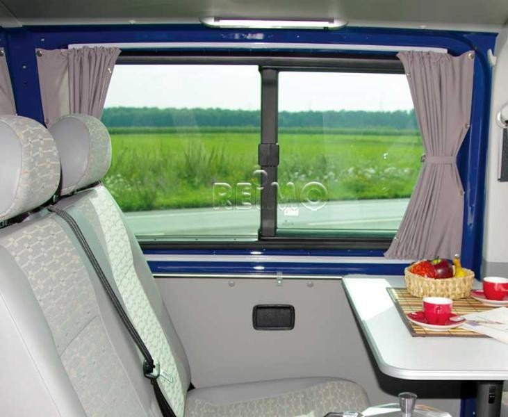 VW T6/5 LR Curtain Set grey, translucent