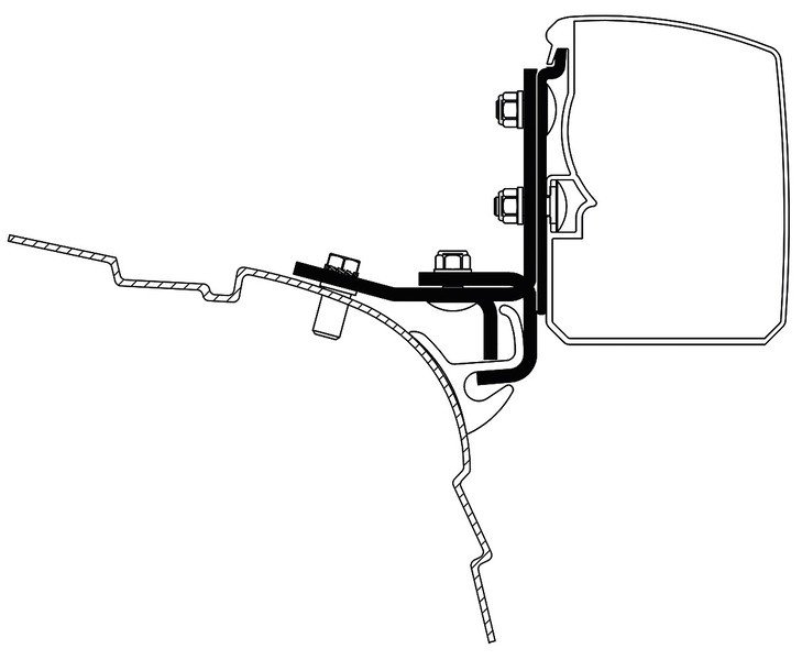 Thule awning 3200, Adapter VW T5/T6 Minivan Brandrup Rail LHD