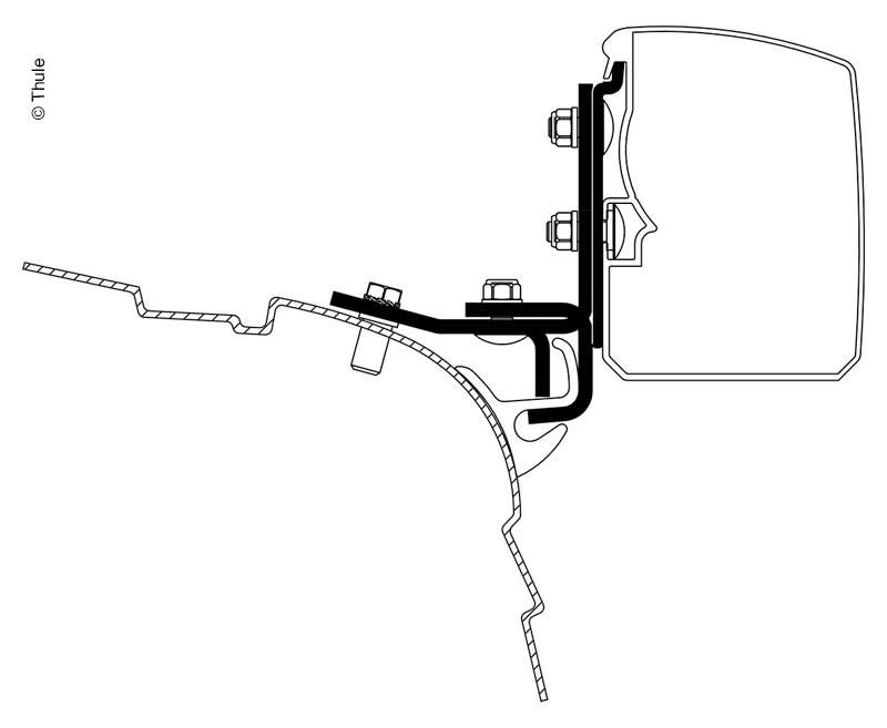 Thule awning 3200, Adapter VW T5/T6 Minivan Multi Rail RHD