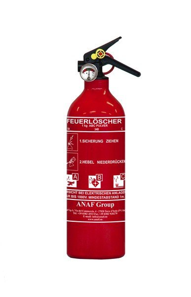 ABC fire extinguisher 1 kg - With pressure gauge