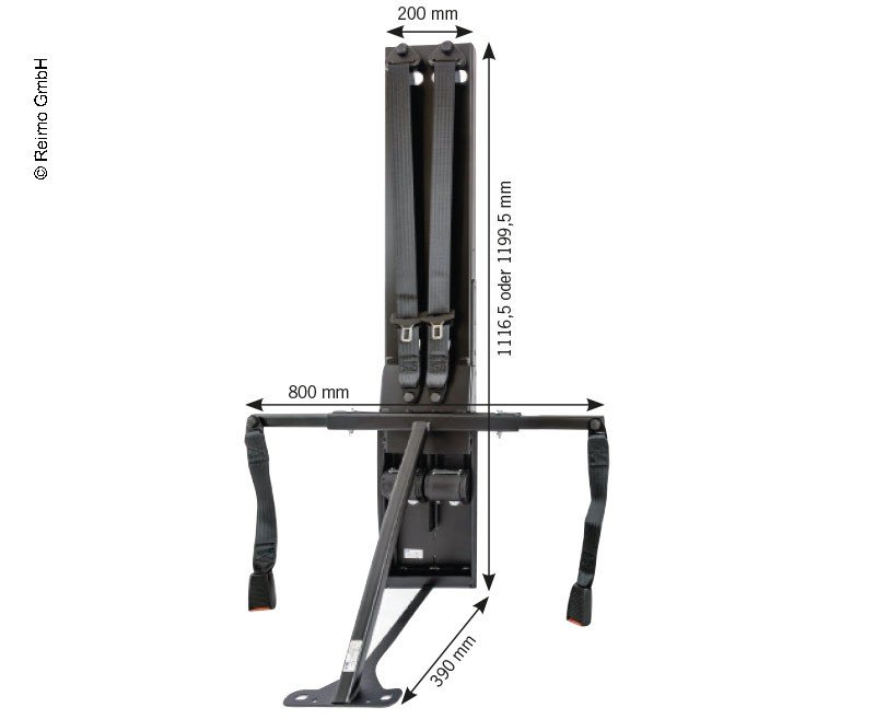 Belt support for 2 persons raised