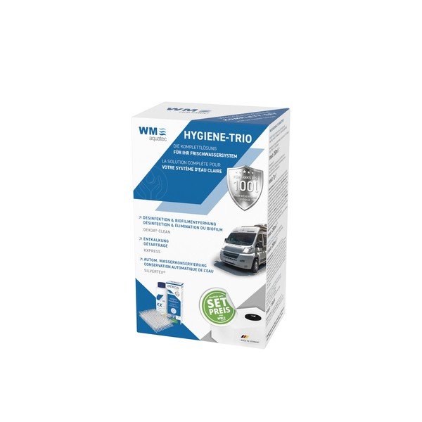 Puhastusvahend puhtaveesüsteemile HygieneTrioSet kuni 100L