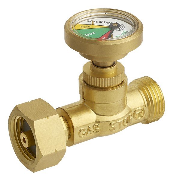 GasStop emergency shut-off valve for propane gas cylinders
