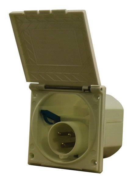 CEE input socket outlet, square cover