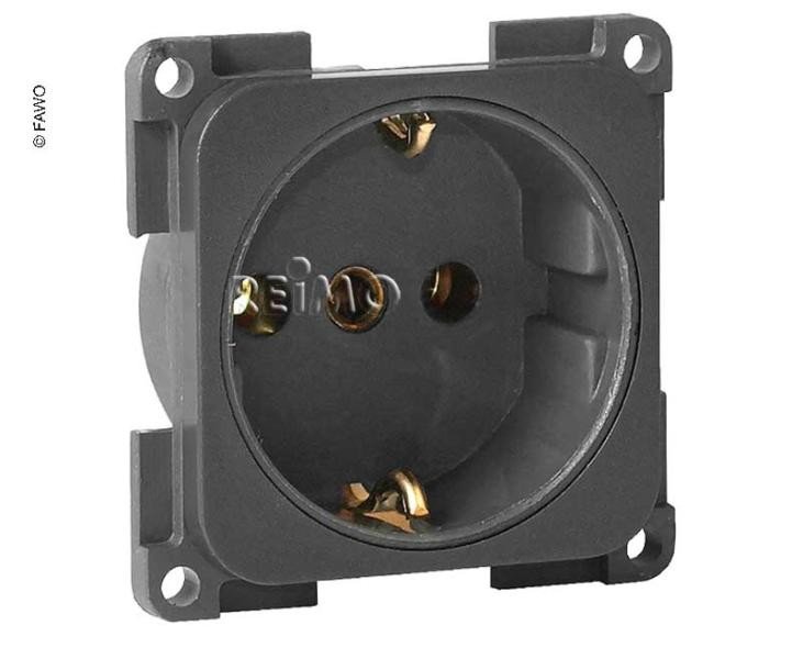 230V socket shockproof slate grey, loose