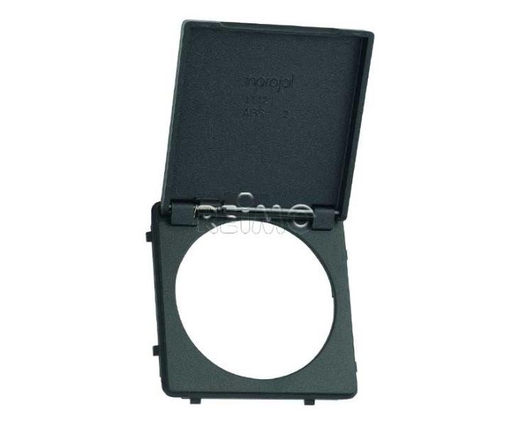 Presto: hinged cover for socket outlet, slate grey. Loose, unpacked