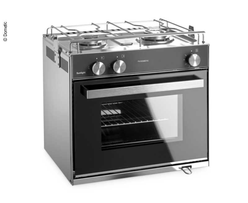 Dometic Sunlight gas stove with grill and 2-burner hob