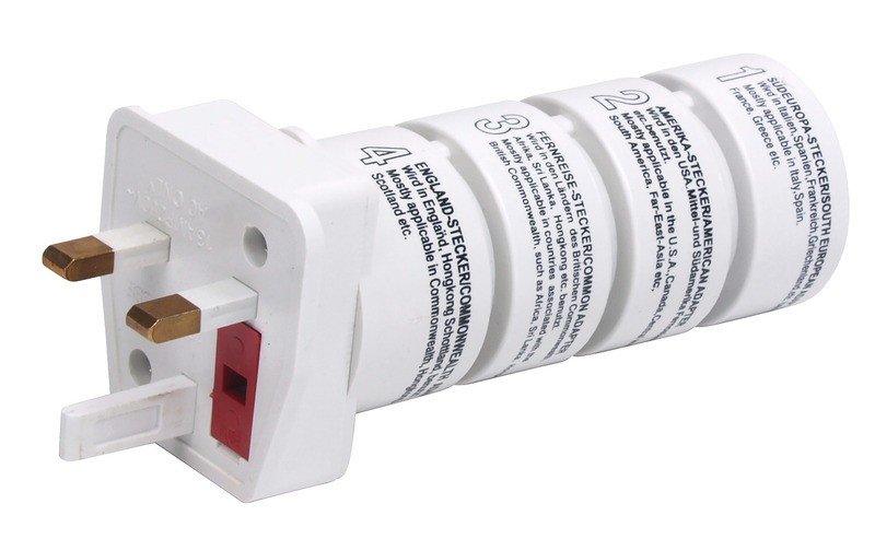Travel plug set, 4 pieces, white