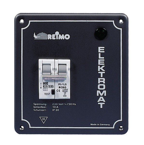 Installation housing with residual current protection.