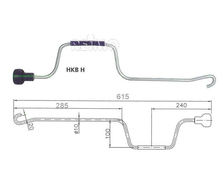 Hand crank 615mm*m.hook
