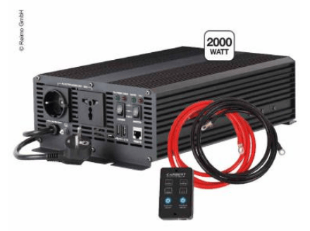 Carbest Sine Wave Inverter 12/230V 2000W, integrated Charger 15 amps