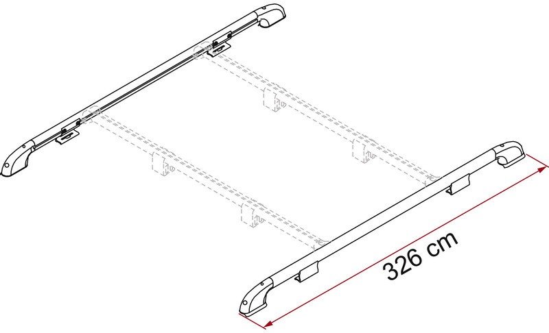 Roof rail 240 cm