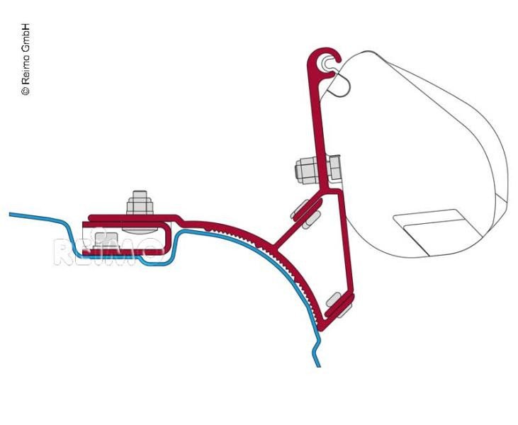 Fiamma awning adapter for VW-T5 without roof rail UK Version