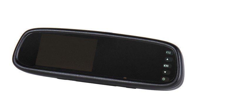 Rearview mirror with integrated 4,3 " monitor with universal clip holder