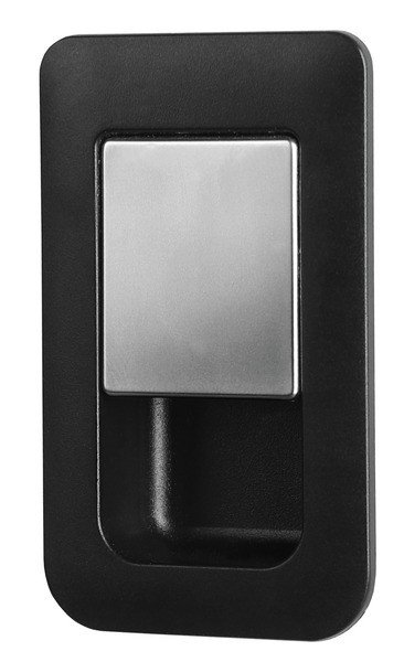 Door lock 36x59mm matt black/chrome Door thickness 12-18mm