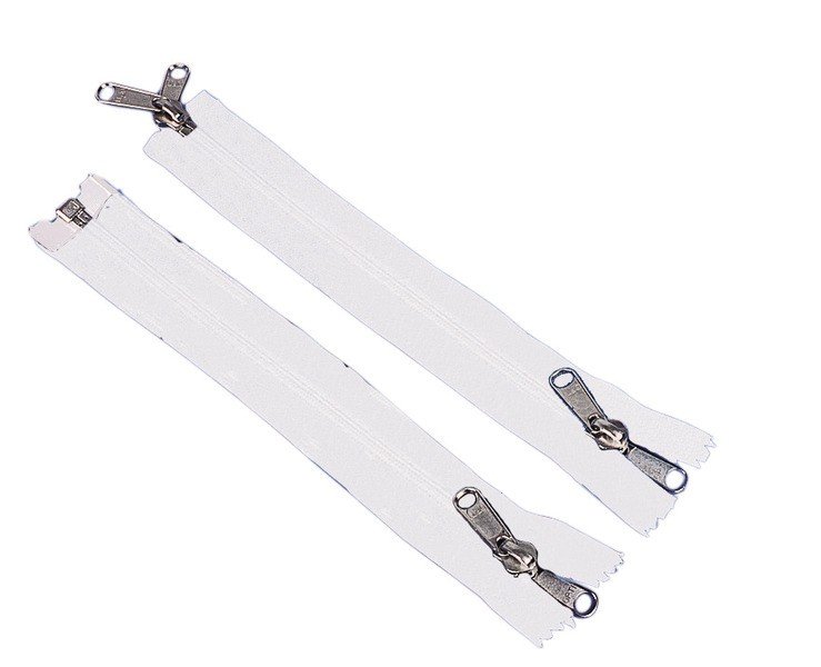 Tent-zip white, 260cm with 2 double leads