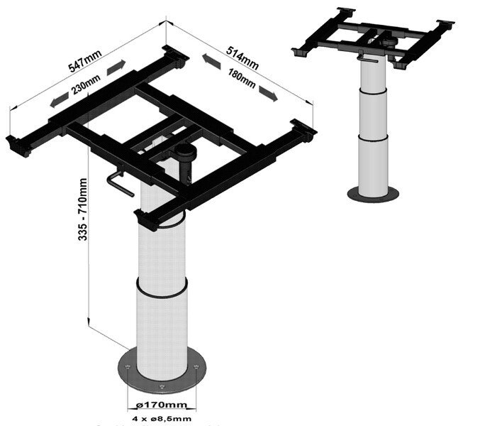 Lauajalg, reguleeritav x=180mm,Y=230mm