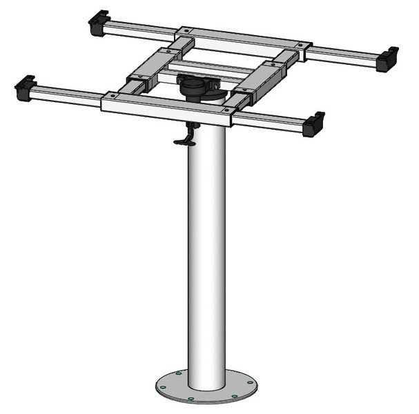 Table column with rotation and displacement H730mm Alu