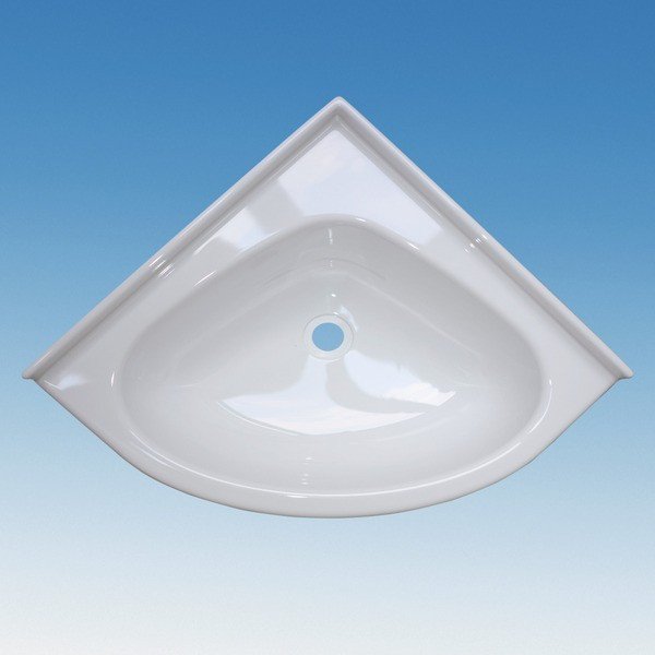 Valamu nurgaga mini, 345x345mm valge