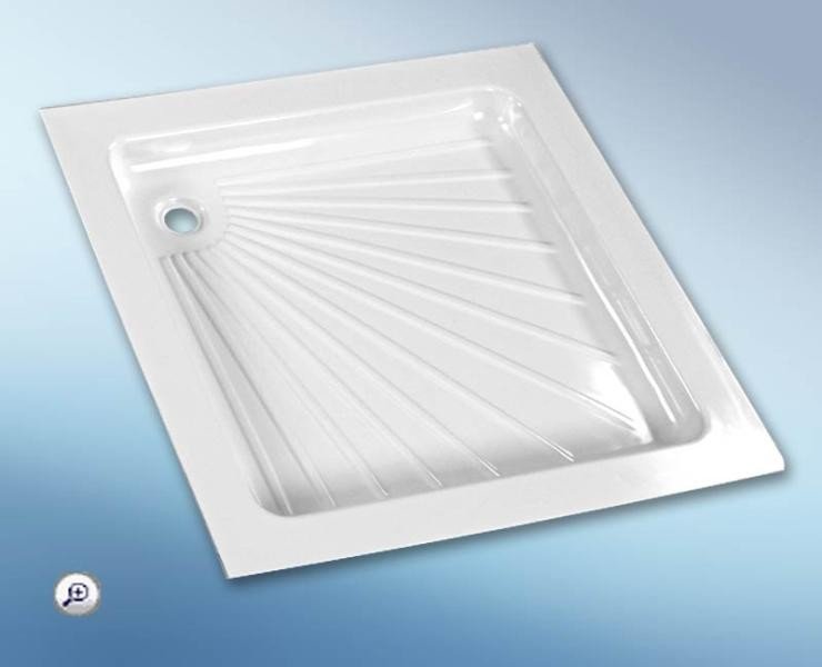 Plastic shower tray white, 665 x 655 x 80 mm