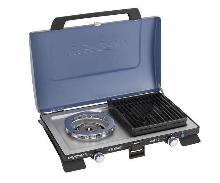 2-burner cooker Xcelerate cooker 400SG with 2-piece grill attachment
