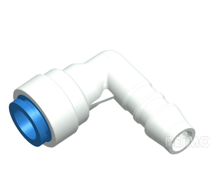 Angle connection blue for water hose 10mm
