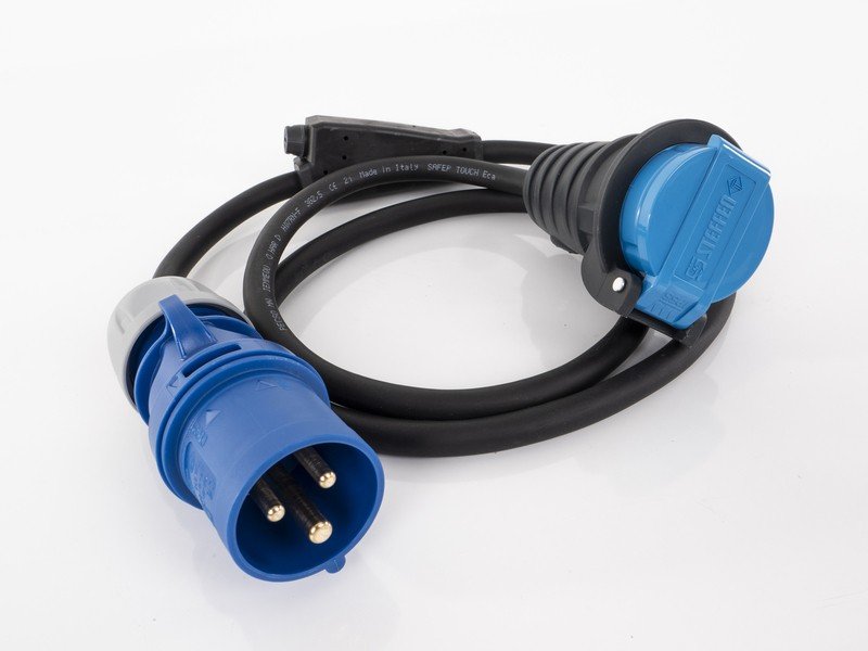 CEE adapter cable Switzerland (CEE plug and CH coupling) with 10 A fuse