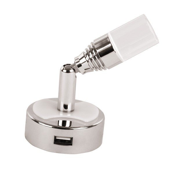 LED reading light 12V/1W with USB + rocker switch