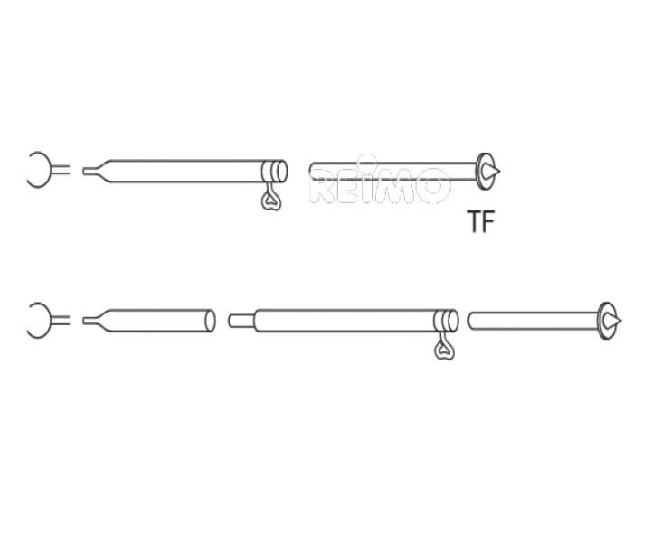 Storm pole aluminium 1,65 - 2,6m, three-part, Ø25x22mm